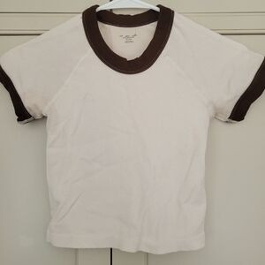 Urban Outfitters Ringer Cropped T-Shirt  Size Medium